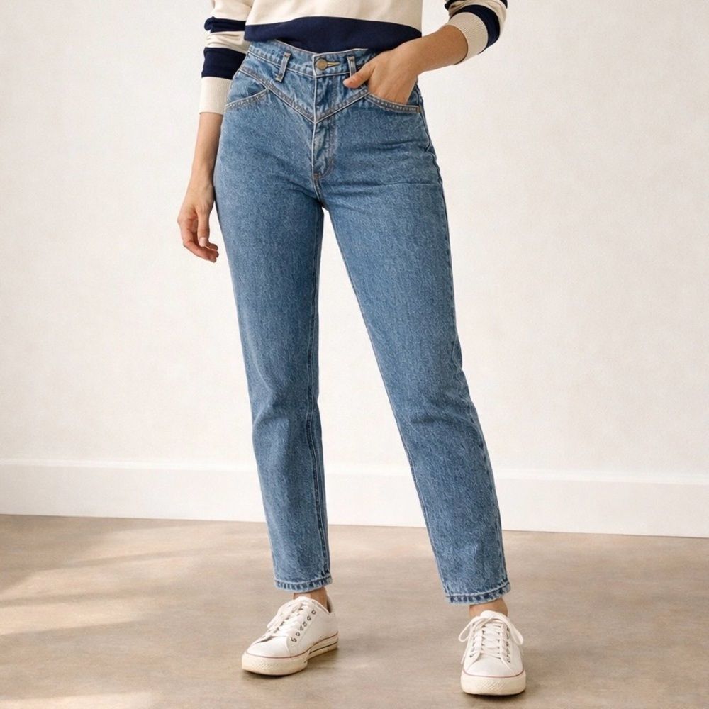 GAP Vintage 90s High Rise Tapered Mom Jeans Size 11/12 Medium Wash 100% Cotton